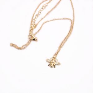 Fashion Cartoon Insects Bee Pendant Necklace The gift to women Plated rose gold necklace