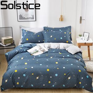 Solstício 3d universo estrelas roupa de cama 3/4 pcs kit de desenhos animados bedsheet pillowcase bedclothes cama roupa de cama única gêmea twin completo tamanhos lj200819
