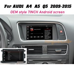 7.0INCH CAR DVD-spelare Radio Audio GPS-navigering stereo för AUDI A4 A5 Q5 2009-2015 Symphony Concert System med MirLolink Bluetooth USB-support 4G WiFi