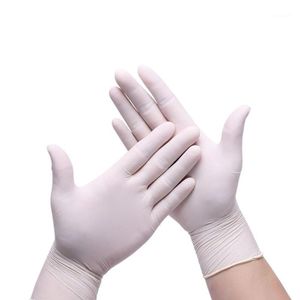 100 stks wegwerp nitrilhandschoenen witte antislipzuur en alkali laboratorium rubber latex handschoenen huishoudelijke reinigingsproducten1