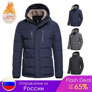 Män vinter klassisk varm fleece avtagbar hatt parkas jacka kappa höst outwear outfits fickor parka jackor 220105