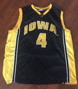 Custom #4 Iowa Hawkeyes Coliseu Basketball Jersey Black Stitched Personalizar qualquer número Nome masculino Mulheres jovens XS-5xl