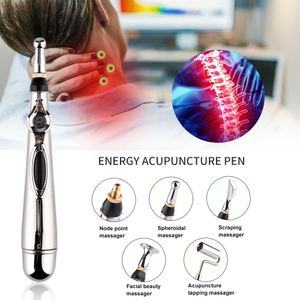 Electric Acupuncture Pen Meridian Energy Pen Acupuncture Point Detector Face Massage Roller Facial Body Massage Tool Health Care