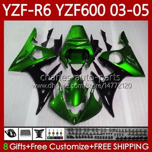 Feedings para Yamaha YZF-R6 YZF600 YZF R 6 600 CC Yzfr6 Metal Verde 03 04 05 Bodywork 95No.119 YZF R6 600CC 2003 2004 2005 Cowling YZF-600 03-05 OEM Body Kit