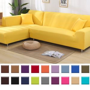 L شكل أريكة غطاء أريكة اللون الصلبة بأغطية الزاوية مرونة أريكة عالمية وسادة مرونة غطاء A45007 201125