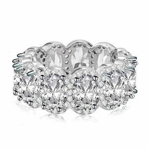 Edition Stunning Limited Band Promise Ring 925 стерлингового серебра 11Pcs Овальный бриллиант cz Обручальные кольца для женщин