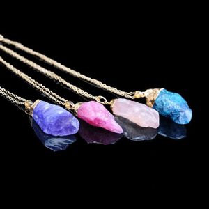 2022 New Phnom Penh Crystal Quartz Healing Chakra Gemstone Necklace Pendant original natural stone-style Necklace Jewelry