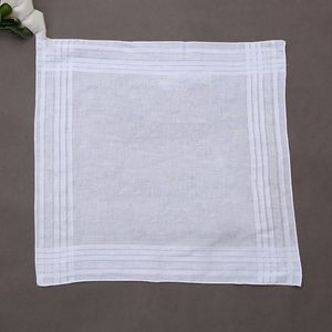 40 x 40 cm Männer Frauen Baumwolle Taschentücher Reinweiß Klassische Taschentücher Jacquard Gestreiftes Einstecktuch Handtuch DIY Malerei 1222202