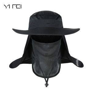 YIFEI Waterproof Big Bucket Hats with a wide brim New Summer wind-proof Sun Hat SPF 30+ UV Protection Fishing Hat Fisherman Cap Y200714
