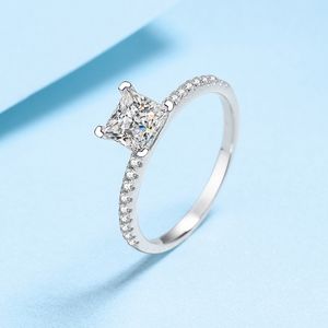 Olid 925 Sterling Silber 3EX Rundschliff 1,0 ct VVS1 D Echter Moissanit Diamantringe für Damen