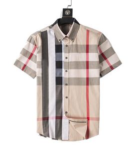 2021 Luxurys Desingers Men's Dress Shirts Dress Business Casual Shirt Sleeve Stripe slim masculine social fashion plaid M-3XL#02