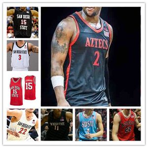 Custom San Diego State Aztecs SDSU College Basketball Jersey Leonard Matt Bradley Trey Pulliam Lamont Butler Nathan Mensah Keshad Johnson Adam Seiko Baker-Mazara