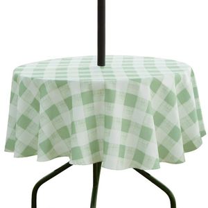 UFRIDAY Outdoor Tablecloth Plaid Round Table Cloth Waterproof Polyester Fabric Table Cover with Zipper Umbrella Hole for Garden T200707