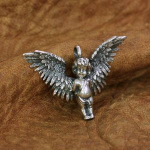 Wholesale cupid charmed resale online - 925 Sterling Silver Cupid Pendant Charms Little Angel Small Pendant TA262 JP