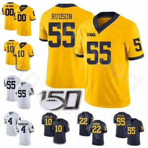 NCAA Football Michigan Woerines College 10 Devin Bush JR Jersey 55 Brandon Graham Braylon Edwards Jim Harbaugh Karan Higdon Uomo Donna Bambini