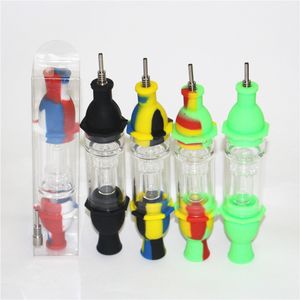 smoking Silicone Bong Nectar Kit Container Dab Tool Unique Oil Rig Water Pipe with PET Retail Package