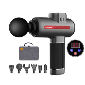 Mini LCD Display Massager Gun Percussion Wibracyjny Masażer do masażu Neck Ciała Masaż Pistolet Odchudzanie Kształtowanie Ból Ulga H1224