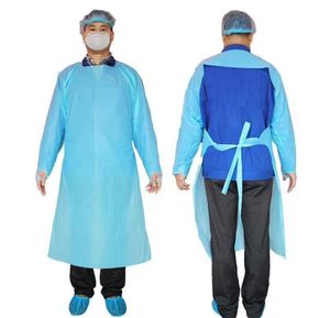 Förkläden CPE skyddskläder engångsisoleringsklänning kläder passar elastiska manschetter anti damm utomhus