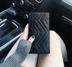 Luxury Long Wallet Classic Humanoid Pattern 2022 Women Bag Credit Card Holder Quilted Leather Rectangular Covered Lady Wallets Bags Purses With Dust Bag And Box