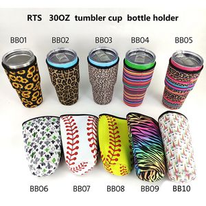 Bottle Sleeve Leopard Print Rainbow Sunflower Water Neoprene Insulated Sleeve Bottle Cover Pouch for 30oz Tumbler Cup