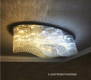 モダンなシンプルなLEDリビングルームの天井ランプオーバルラージホテルエンジニアリングランプ高級寝室ダイニングルームクリスタルランプ