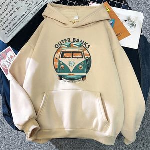 Наружные банки Hoodie Женщины Негабаритные Свободные Повседневные Внешние Состоятвые Толстовки Женщина Harajuku Флисовая Толстовка Толстовки с капюшоном 220214