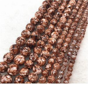 Wholesale 4 6 8 10mm Double Colored Glass Beads Loose Spacer Beads Painted Charm For Jewellery Making Diy Bracelet& jllFlu