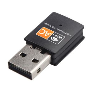 무선 USB 와이파이 어댑터 600Mbps Wi Fi Dongle PC 네트워크 카드 듀얼 밴드 와이파이 5GHz 어댑터 LAN USB 이더넷 수신기 AC Wi-Fi