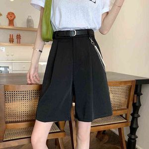 6294 2022 new Women's summer thin section loose casual pants high waist thin a-line suit shorts Y220311