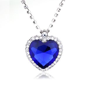 Favores Presenta collar Titanic Corazón del Océano azul para siempre amor colgante Collar madres esposa novia Cumpleaños Regalo del día de San Valentín