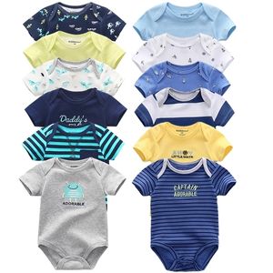 Yumuşak Pamuk Bebek Tulum Moda 6 adet / grup Yenidoğan Bebek Kısa Kollu Tulum Bebek Kıyafetler Çocuklar Erkek Kız Giysileri Roupas de Bebe 201029