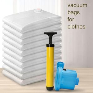 Storage Bags Vacuum For Clothes Transparent Bag Organizer Package Sac De Rangement Sous Vide Seal Compression Travel Save Space