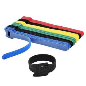 Sublimation T Type Nylon Cable Tiess Power Wire Loops Tape Multifunction Nylons Straps Fastener Reusable Tape Hook Loop Ties
