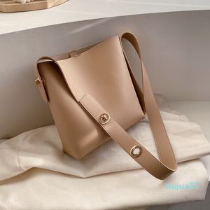 Pure color PU shoulder bag fashion casual messenger winter female luxury shopping