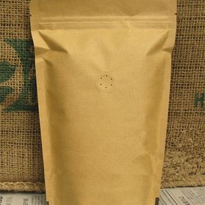 Novos 50 pcs 15x23 + 4 cm 280micron kraft papel saco zipper saco de café feijão válvula embalagem sacos de armazenamento 201022