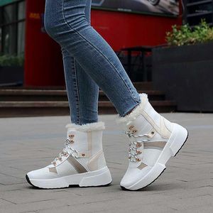 Kobiety buty buty zimowe plus rozmiar US8 trzymaj ciepło kostki damskie buty śnieżne Plush Thermal Kobieta oraz bawełniane trampki Snow1