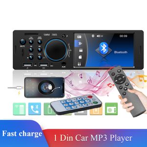 Touch Screen Car Radio 1 Din 4.1'' Bluetooth Audio Video MP5 Player TF USB Fast Charging ISO Remote Stereo System Head