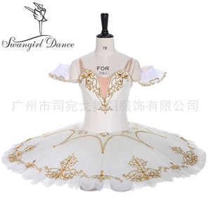 Women Cream White Pancake Tutu Custom Made Professional YAGP konkursowy kostium BT9067B