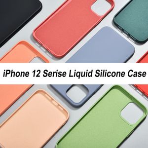 Liquid Silicone TPU -fall för iPhone 14 13 12 11 Pro Max Mini 7 8 XR X XS Ultra Slim Stuffsäkert skyddande telefonfodral Fullt omslag