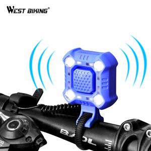Wholesale bicycle alarm security for sale - Group buy WEST BIKING dB Bike Bell Lamp Cycling Light mAh Electric Horn Waterproof USB Charging Loud Alarm Security Bicycle Bell