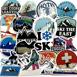 50Pcs/Lot Pack Winter Skiing Snow Mountain Graffiti Stickers For Luggage Laptop Skateboard Snowboard Refrigerator Ski Decal Stickers