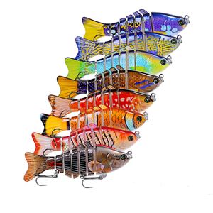 hot 8 colori 10cm 15.61g Bass Ami da pesca Topwater Bass Esche Esche da pesca Multi snodato Swimbait Esca dura realistica Trota pesce persico