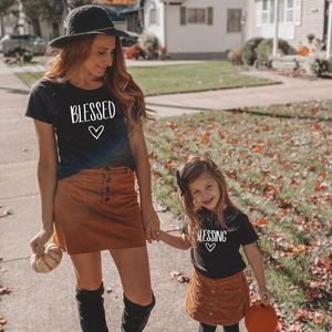 1 Stück „Blessed Blessing Mommy and Me Matching Shirts Family Look Matching Outfits Mommy and Daughter T-Shirts Mother Son Tops1