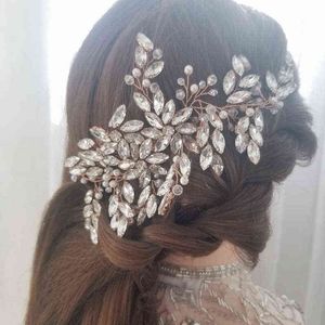Handgemachte große Kristall Haarkämme 3 Farben Luxus Vollkämme Hochzeit Haarschmuck Stirnbänder Braut Haarranken Bänder 211224