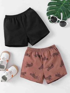 Baby 1 stück Solide Shorts mit 1 stück Leopard Print Shorts sie