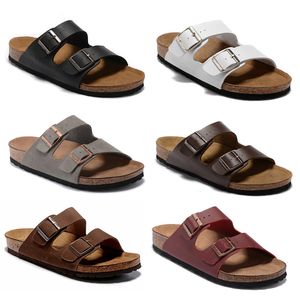 Toppkvalitet Menskvinnor Cork Slippers Summer Rubber Beach Slide Sandaler Fashion Scuffs Tisters Threedimensional Font Inhoor Casual Shoes Storlek 34-47