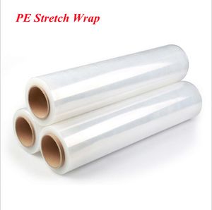 Lokalny magazyn !!! PE Stretch Wrap Industrial Clear Plastic Stretch Wrap Shrink Okłady Film do palety Okładki Ruchome Dostawy Stretch Okładki