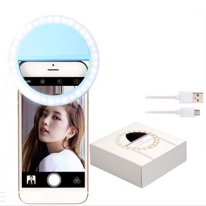 RK12 Telefonfyllning Ljus LED Selfie Ring Light Flash Lamp uppladdningsbar Universal Portable Camera Photograph Live Streaming RK 12