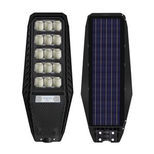 Lampada stradale solare tutto in uno di alta qualità 100W 200W 300W Sensore radar Luce di sicurezza esterna impermeabile con palo e telecomando