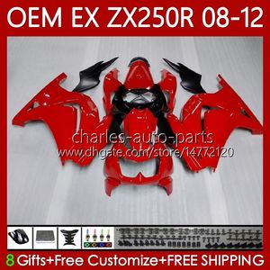 OEM Body For KAWASAKI NINJA EX250 ZX250 R EX ZX 250R ZX-250R 2008-2012 81No.19 factory red blk EX-250 ZX250R 2008 2009 2010 2011 2012 EX250R 08 09 10 11 12 Injection Fairing